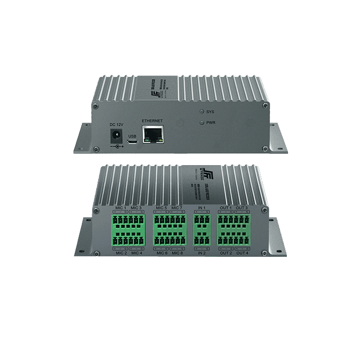 Scatola per processore audio digitale mini 10 in 4 uscite